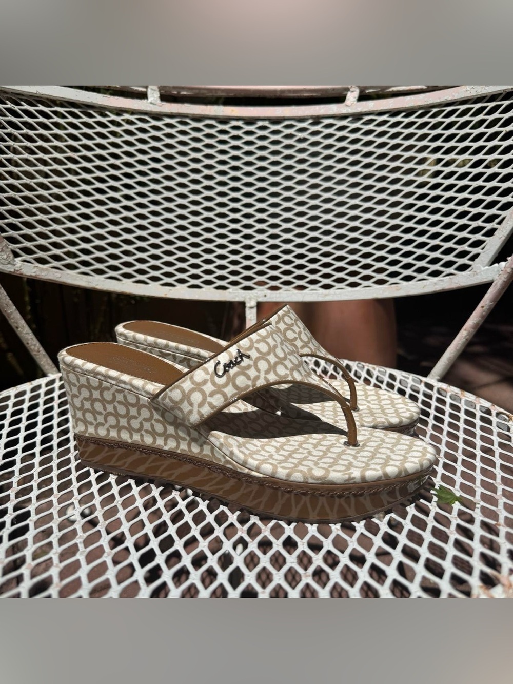Y2K Coach Wedge Flip Flops